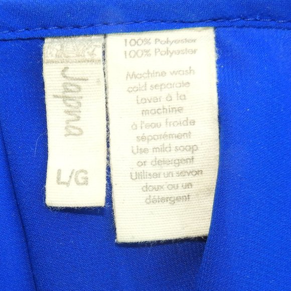 Cobalt Blue Short Sleeve Blouse Top - Picture 3 of 3